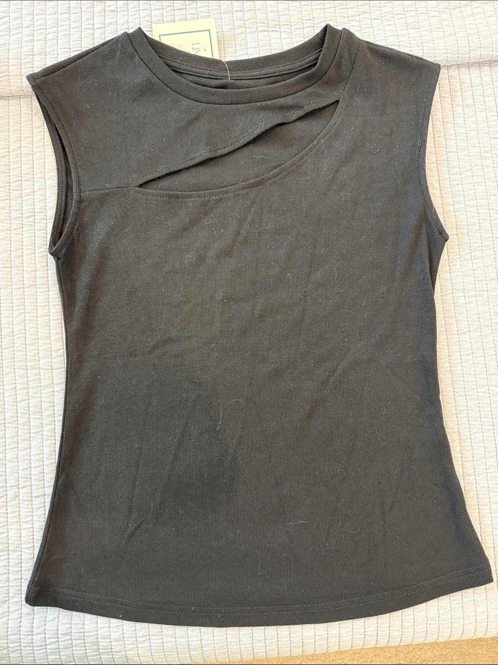 Women’s Black Sleeveless Cutout Tank Top